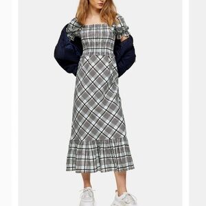 Topshop Midi checkered Dress, New with Tags 
Size 8